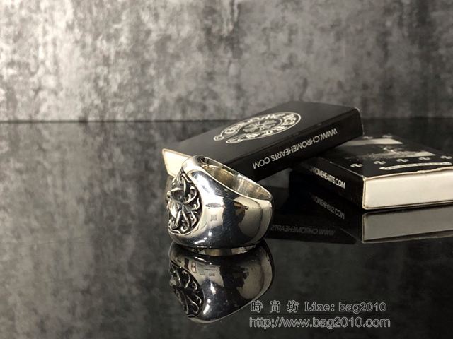 chrome hearts銀飾 克羅心925銀六芒星戒指 熏黑處理 銀飾做舊 克羅心純銀戒指  gjc1882